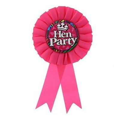 Pink 'Hen Party' szalagos kitűző