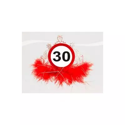 30-as sebességkorlátozó, számos születésnapi parti tiara