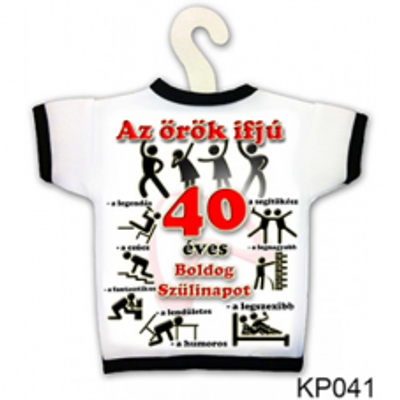Üvegre húzható póló 40. szülinapra