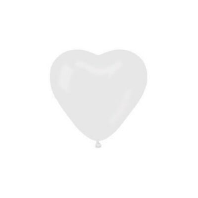 Szív alakú gumi lufi (Gemar) - fehér