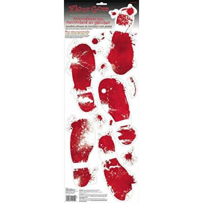 Véres cipőnyomok padlódekoráció