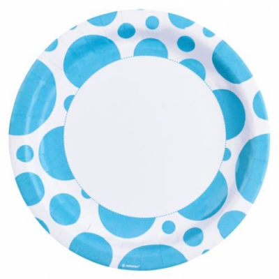 Kék pöttyös parti tányér