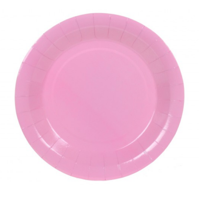 Papír tányér - rózsaszín, 6 db-os