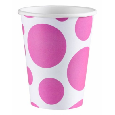 Rózsaszín pöttyös parti pohár